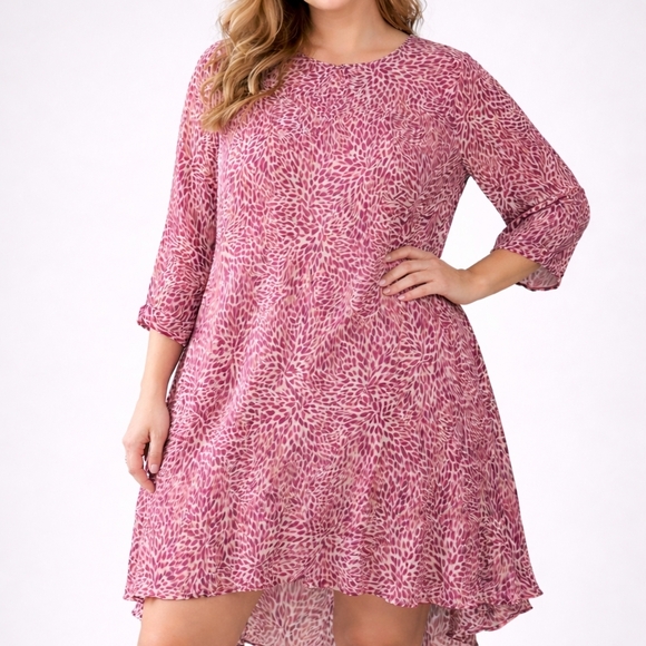 ba&sh Dresses & Skirts - ba&sh Pink Printed High-Low Swing Dress